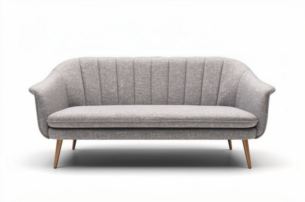 Canapé moderne pour salon en tissu gris - 200 x 80 x 80cm