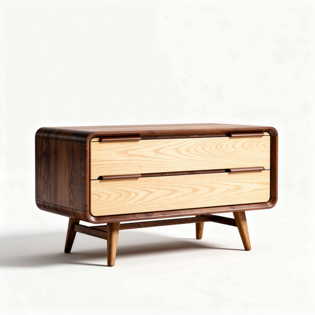 Commode de rangement pour chambre en bois en placage - 90 x 45 x 50cm