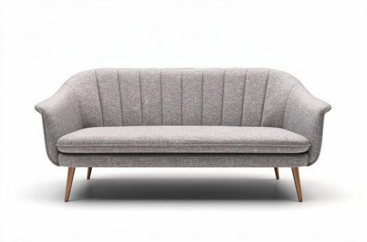 Canapé moderne pour salon en tissu gris - 200 x 80 x 80cm