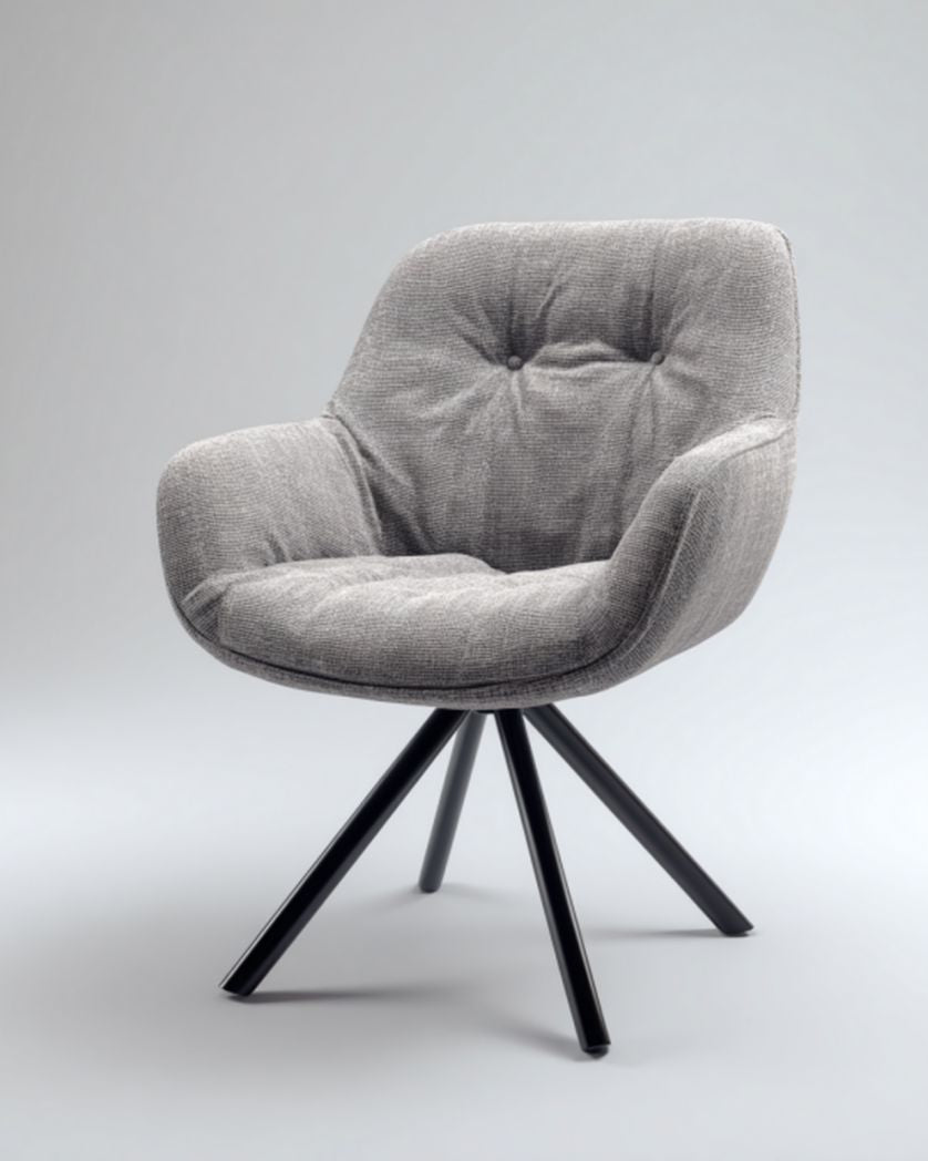Chaise de salon en tissu bouclé pour un confort optimal - 70 x 65 x 85cm