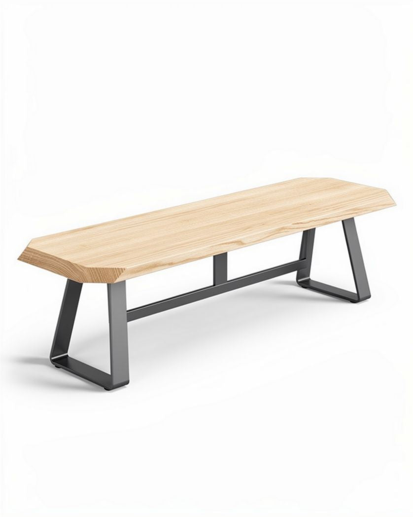 Table basse en bois et métal pour salon - 150 x 60 x 40cm