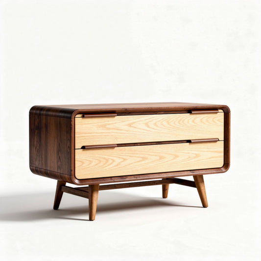 Commode de rangement pour chambre en bois en placage - 90 x 45 x 50cm
