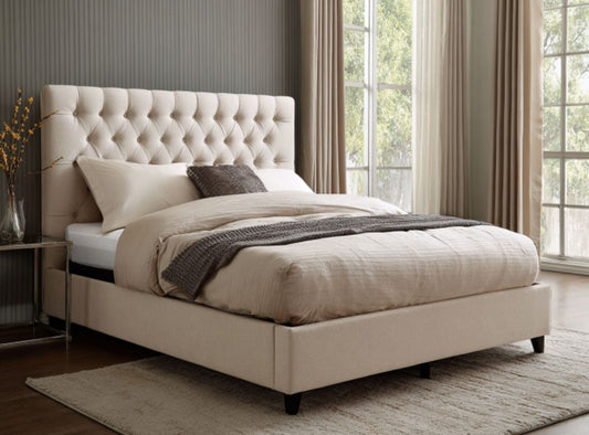 Lit moderne pour chambre à coucher en tissu - 200 x 160 x 110cm