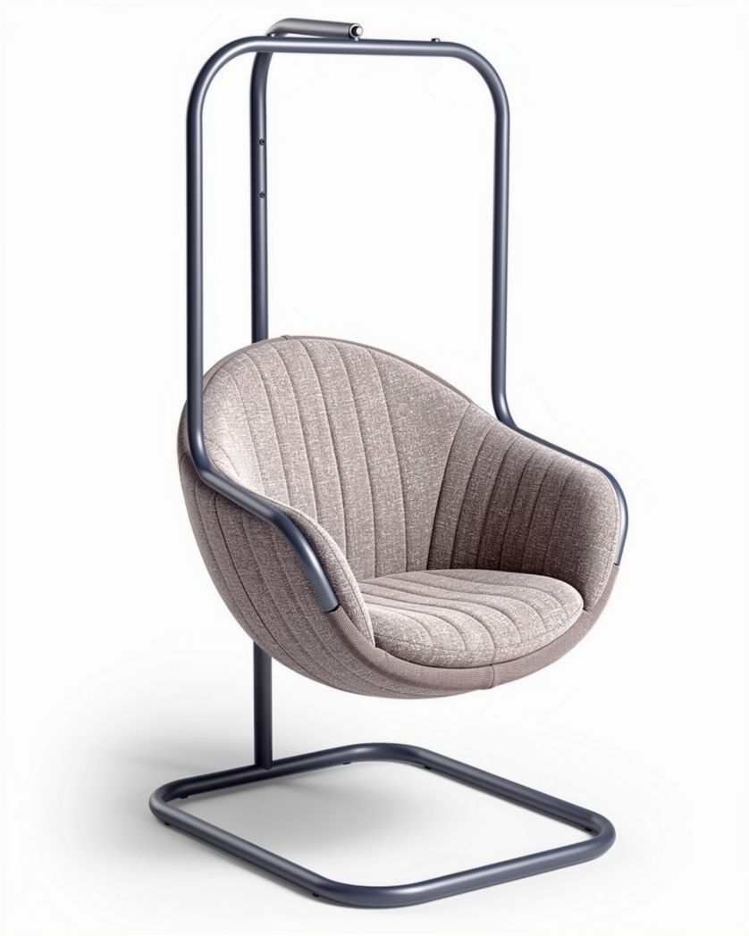 Chaise suspendue pour intérieur en tissu et métal - 90 x 80 x 110cm