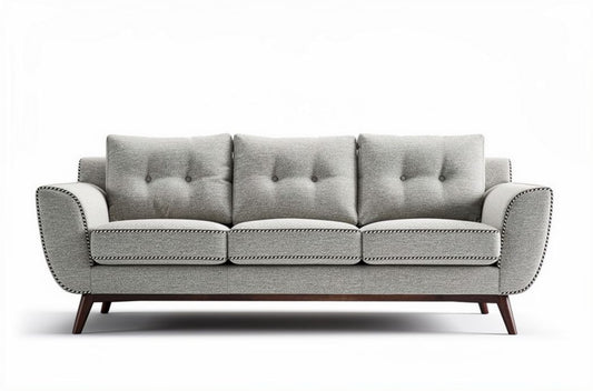 Canapé en tissu gris pour salon - 180 x 80 x 75cm